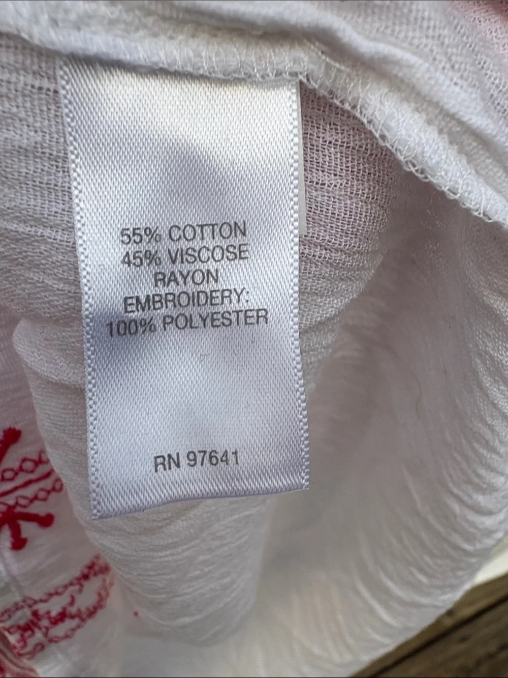 J. Jill White Peasant Tunic with Red Embroidery - Picture 3 of 14